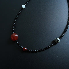 Black Agate , Choker Beaded Necklace, Waterproof Crystal Choker, Healing Jewelry Gift,Gemstone gift Natural Red Agate,Natural Raw Crystal