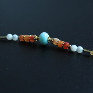 Butterfly Pendant, Horse ConchYellow Agate Beaded Necklace, Unique Spiritual Jewelry for Women, Handmade Gift for Her,Handmade Jewelry
