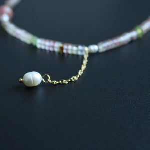 Dainty Peridot Choker,August Birthstone Necklace,natural green gemstone,Genuine Green Gemstone Choker,Gift for her, pearl necklace