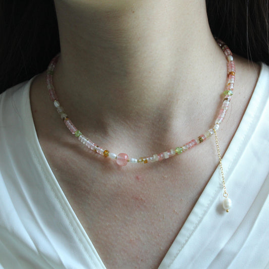 Dainty Peridot Choker,August Birthstone Necklace,natural green gemstone,Genuine Green Gemstone Choker,Gift for her, pearl necklace