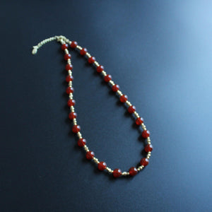 Red agate necklace,Healing Crystal,Red Necklace, Coral Necklace, Red Gemstone Necklace, Statement Red Stone Jewelry,Gift for Her,