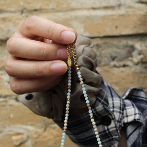 Shoushan Stone Necklace with Large Rose Quartz, White Jade & Freshwater Pearl | Healing Crystal Jewelry | Oriental Gemstone Gift