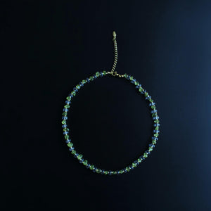freshwater pearl olivine necklace. Real pearl necklace. Minimalist necklace. Bridal necklace. Gemstones necklace，handmade