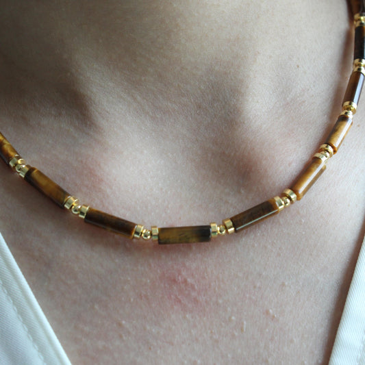 Tiger's eye Necklace, Tiger's eye necklace,Tiger's eye Necklace,Natural Stone Jewelry Boho Gemstone Necklace for Women