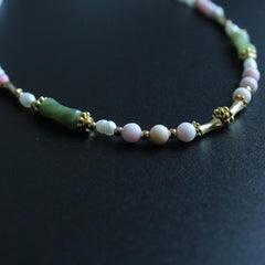 Natural shell beaded necklace, Natural Shiva Eye shell necklace, Sterling Silver jewelry,pearl bracelet, gift for her,handmade jewelry