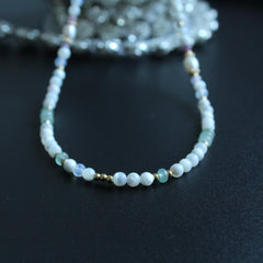 Natural shell beaded necklace, Natural Shiva Eye shell necklace, Sterling Silver jewelry,pearl bracelet, gift for her,handmade jewelry
