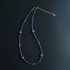 Amethyst Necklace｜Natural Amethyst Crystal Pendant｜February Birthstone Jewelry｜Healing Gemstone Necklace｜Spiritual Gift for Her