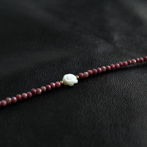 Red Jasper Pearl Necklace｜Natural Gemstone Jewelry｜Earth Energy & Feminine Elegance｜Healing Gift for Her｜Boho Crystal Necklace