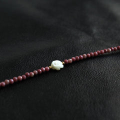 Red Jasper Pearl Necklace｜Natural Gemstone Jewelry｜Earth Energy & Feminine Elegance｜Healing Gift for Her｜Boho Crystal Necklace