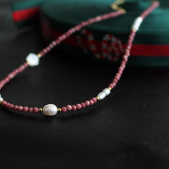 Red Jasper Pearl Necklace｜Natural Gemstone Jewelry｜Earth Energy & Feminine Elegance｜Healing Gift for Her｜Boho Crystal Necklace