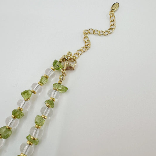 Peridot Necklace｜August Birthstone Jewelry｜Natural Green Crystal｜Healing Gift for Her｜Gold Minimalist Gemstone Necklace
