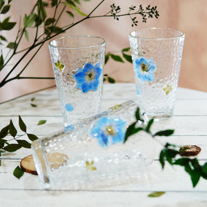 Handcrafted Floral Glass Cup with Real Pressed Flowers