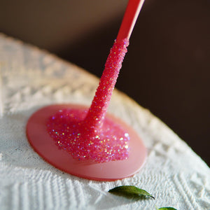 Handcrafted Pink Wine Glass with Real Preserved Flowers, Floral Relief Drinkware