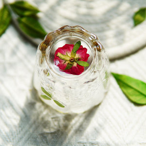 Handcrafted Glass Mug with Preserved Flowers, 400 ml