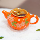 Handcrafted Ceramic Teapot Cup Set — Real Pressed Flowers, Floral Tea Tableware