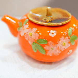 Handcrafted Ceramic Teapot Cup Set — Real Pressed Flowers, Floral Tea Tableware