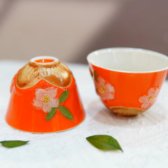Handmade Ceramic Teapot Cup Set | Real Pressed Flowers, Eco-Friendly Floral Tea Tableware