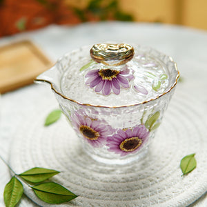 Handcrafted Floral Gaiwan & Fair Cup Set
