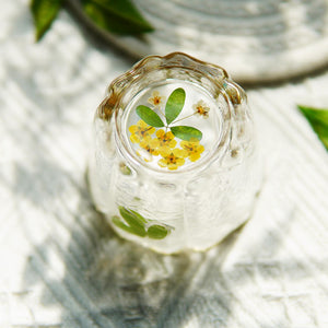 Handcrafted Glass Mug with Preserved Flowers, 400 ml