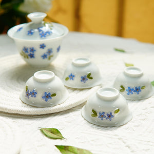 Handcrafted Bone China Fairness Pitcher with Real Preserved Flowers