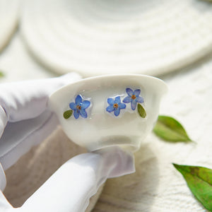 Handcrafted Bone China Fairness Pitcher with Real Preserved Flowers