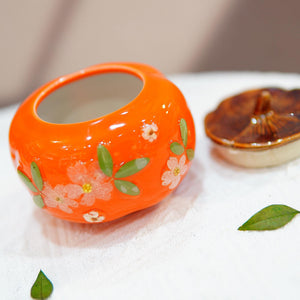 Handcrafted Ceramic Teapot Cup Set — Real Pressed Flowers, Floral Tea Tableware