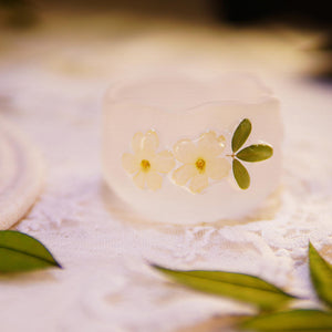 Handcrafted Lotus Teapot Cup Set, Frosted Glass