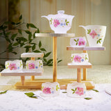 Gradient Pink Butterfly Glass Cup — Real Preserved Flowers, Botanical Tea Mug