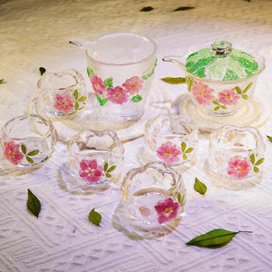 Handcrafted Green Crystal Lotus Glass Tea Cup — Real Flower Encased Mug
