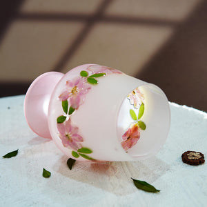 Handcrafted Pink Ombre Stem Glass with Preserved Flowers