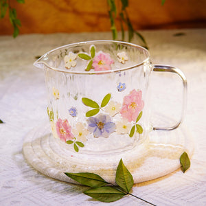 Handcrafted Floral Glass Electric Tea Cup Set