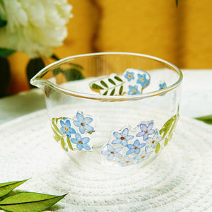 Handcrafted Bone China Tea Set with Preserved Flowers