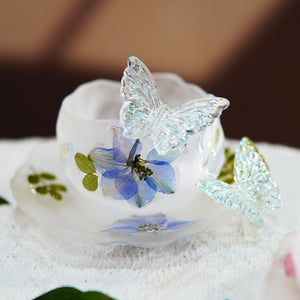 Handcrafted Pressed Flower Tea Cup Set, Real Petal Resin Master Cup & Saucer