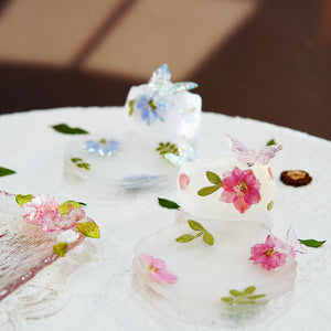 Handcrafted Pressed Flower Tea Cup Set, Real Petal Resin Master Cup & Saucer