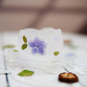 Handcrafted Floating Flower Teacup Set