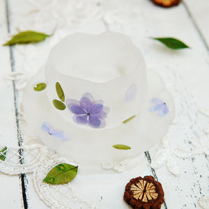 Handcrafted Floating Flower Teacup Set