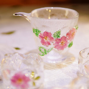 Handcrafted Green Crystal Lotus Glass Tea Cup — Real Flower Encased Mug