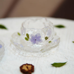 Handcrafted Floating Flower Teacup Set