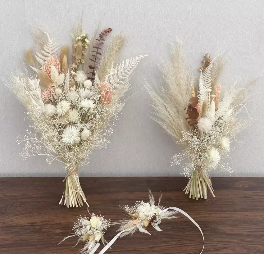 Boho bouquet, bohemian bouquet,  flower bouquet, pampas grass bouquet, neutral flower bouquet,