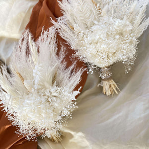 Dried Flower Bridal Bouquet |White, Beige Wedding Bouquets | Luxury Dried Flowers | Boho Wedding Dried Flowers