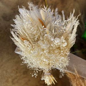 Dried Flower Bridal Bouquet |White, Beige Wedding Bouquets | Luxury Dried Flowers | Boho Wedding Dried Flowers
