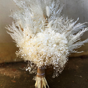 Dried Flower Bridal Bouquet |White, Beige Wedding Bouquets | Luxury Dried Flowers | Boho Wedding Dried Flowers