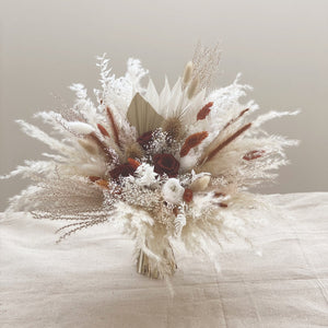 Copper and Babies Breathe Dried Bridal bouquet,Dry Flower bouquet / Rustic Boho Bridesmaid bouquet / Wildflower bouquet