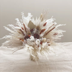 Copper and Babies Breathe Dried Bridal bouquet,Dry Flower bouquet / Rustic Boho Bridesmaid bouquet / Wildflower bouquet
