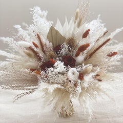 Copper and Babies Breathe Dried Bridal bouquet,Dry Flower bouquet / Rustic Boho Bridesmaid bouquet / Wildflower bouquet