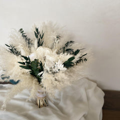 Pampas grass bouquet, Eucalyptus bouquet, large wedding bouquet, bridal bouquet, boho wedding flowers