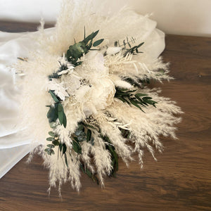Pampas grass bouquet, Eucalyptus bouquet, large wedding bouquet, bridal bouquet, boho wedding flowers