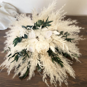 Pampas grass bouquet, Eucalyptus bouquet, large wedding bouquet, bridal bouquet, boho wedding flowers