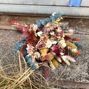 Dried Rose Bridal Bouquet /Dried Eucalyptus Bouquet/ Boho Wedding flowers/ Dried Flowers/ Bridesmaids Gift flower
