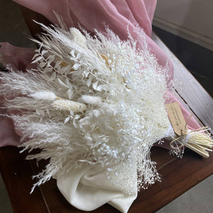 Dried Flower Bridal Bouquet |White, Beige Wedding Bouquets | Luxury Dried Flowers | Boho Wedding Dried Flowers